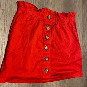 Red mini skirt